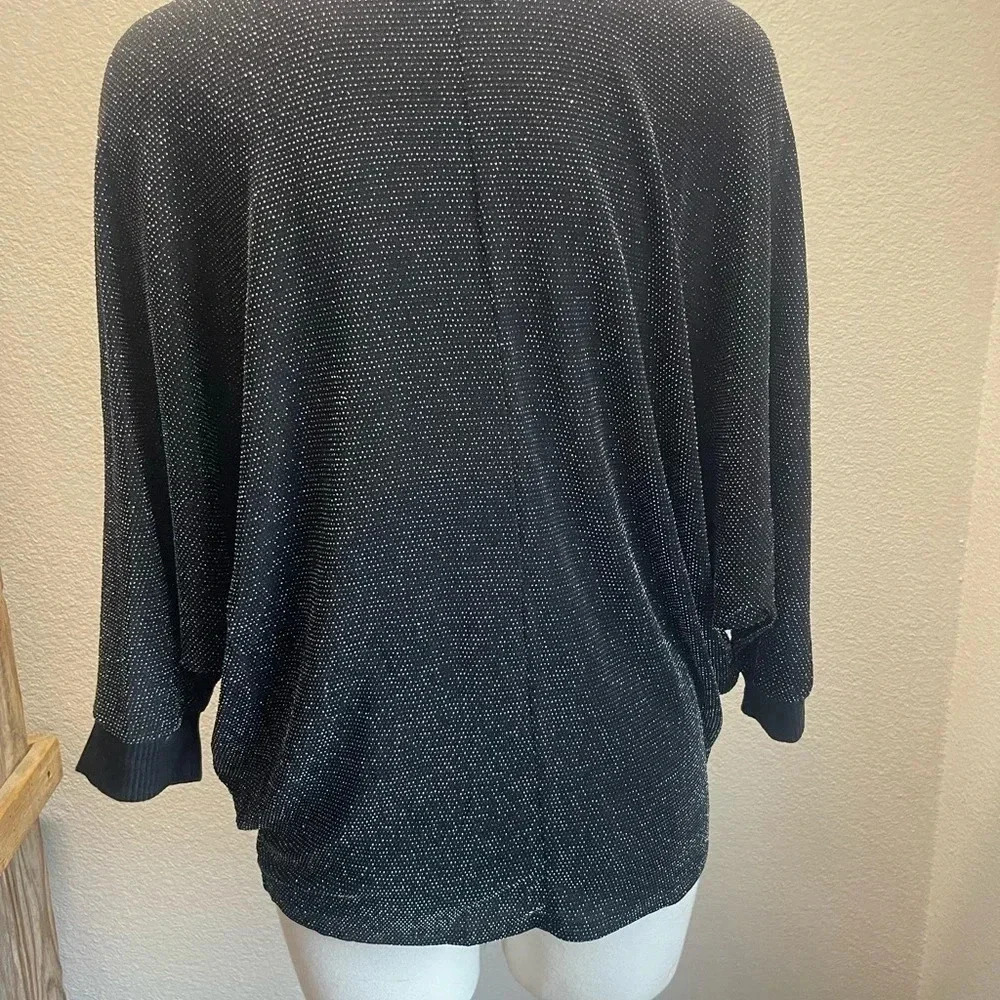 Paperloc black silver embellishments wing sleeves size large boho career biker - Picture 5 of 6